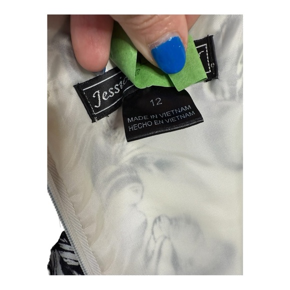 Jessica Howard Black Floral Tulle Full Skirt Fit & Flare Knee length dress 12 - Picture 2 of 15